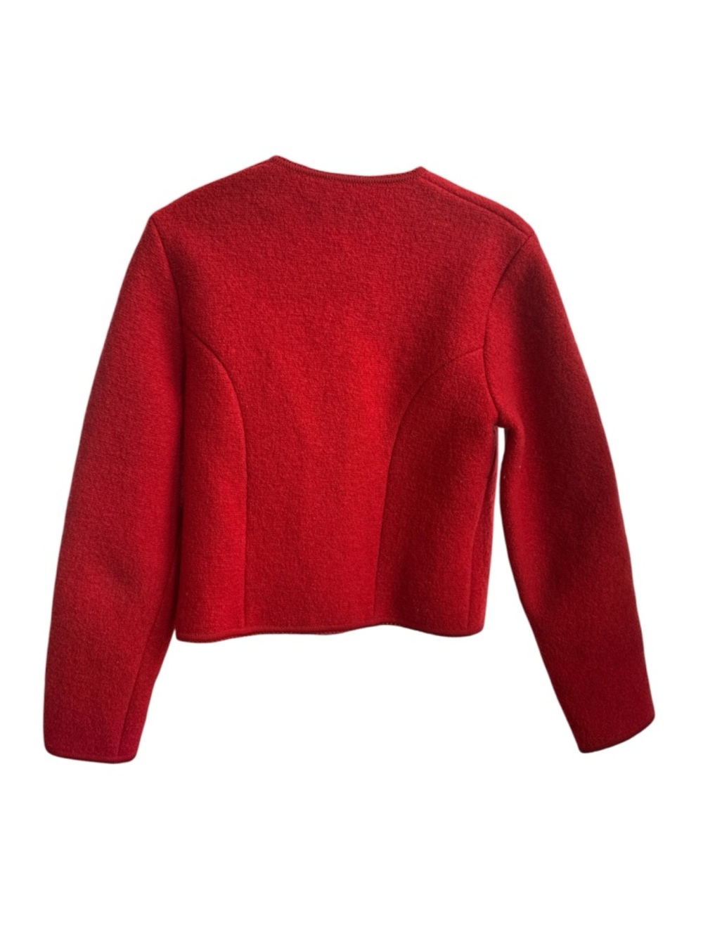 Geiger Tyrol Austria Boiled Wool Cardigan Knit Sweater Jacket Red Sz 42- Large - Picture 5 of 10